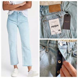 Rag & Bone Maya High Rise Ankle Straight Jeans in Teal North Shore Size …